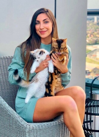 Sara Botello with her pets